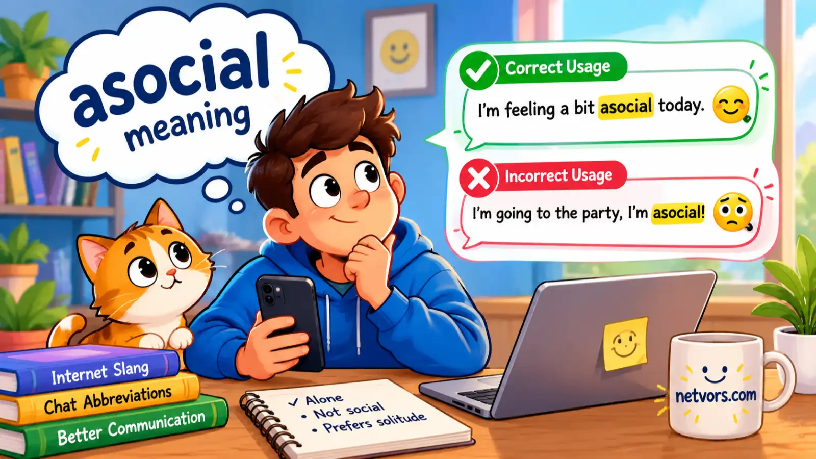 How to Use asocial meaning Correctly in Texts & Chat